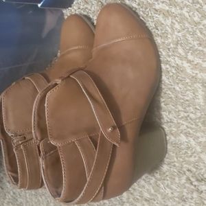 Brown ankle booties